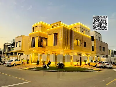 Luxury corner villa directly opposite Al Hamidiya Park with 7 rooms and a rooftop terrace. Price includes swimming pool, air conditioning, electricity