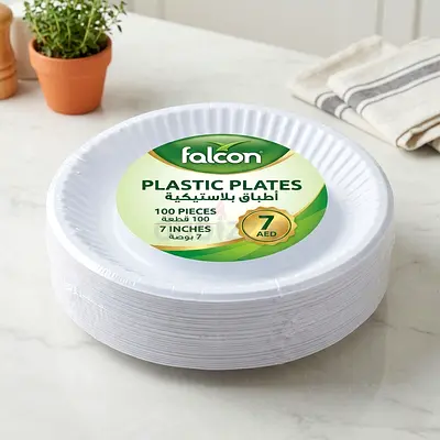7-Inch Plastic Plates (Pack of 100)