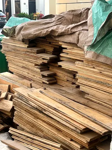 Solid oak floor boards