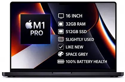 MacBook Pro 16” M1 Pro 32GB 512GB Space Grey – Like New