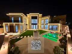 A luxury villa in the most prestigious area in Ajman with a private pool, including electricity, wat