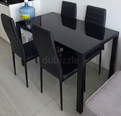 Modern Black Faux Leather Dining Chair with High Back - 96 cm