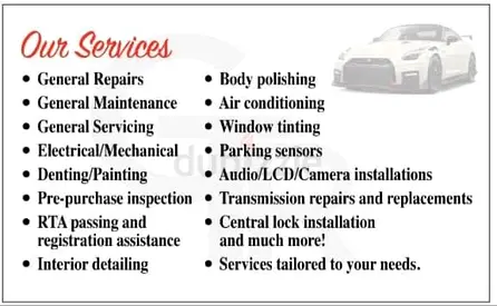 Car repair, maintenance, RTA passing, modifications and more