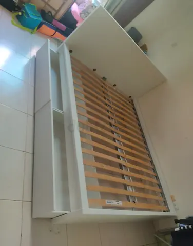 IKEA malam queen‑size bed (160 × 200 cm) with 2 storage drawers underneath and an IKEA mattress ✨