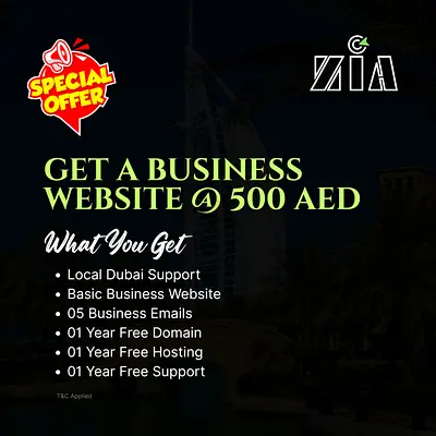 Get your professional business website for only 500 AED