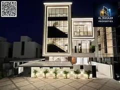 Luxury villa with direct garden views, 6200 sq ft built-up area, two floors and a roof, with elevato