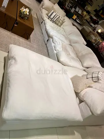 Modular luscious feathers filled sofa with footstool