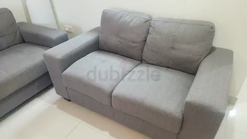 Gray 3-Seater Fabric Sofa in Good Condition