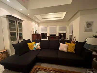 Large L-shaped Dark Grey Fabric Sofa with Chaise