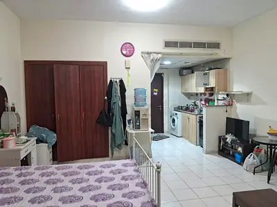 Sami Furnished Studio Room with a balcony for rent in International City, Dubai.