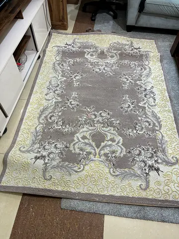 Brown Geometric Area Rug (150 x 220 cm) – Made in Turkey