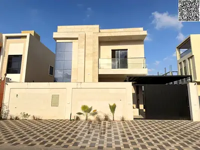 A luxurious villa with a modern design and super deluxe finishing, located in the Al Zahia area in a strategic location close to the mosque and all se