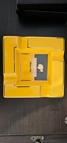 Yellow Ceramic Square Cohiba Ashtray