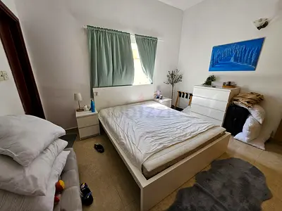 Bedroom Set (White Bed, Side Tables  4 Door Storage)