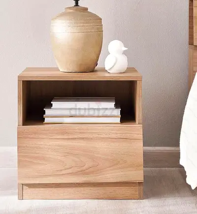 Light Oak Bedside Table with Drawer - Near New
