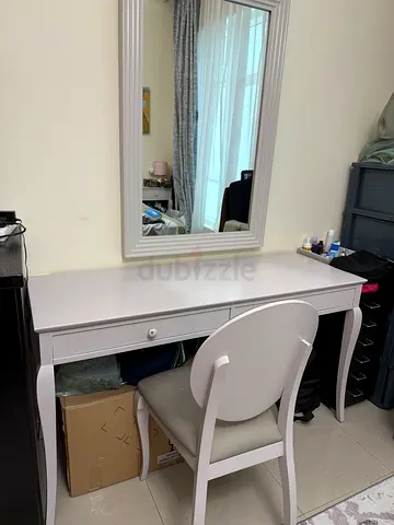 White Dressing Table with Chair