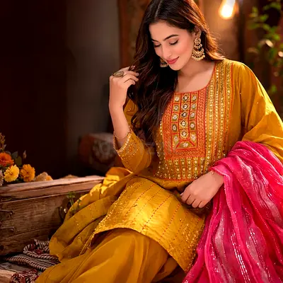Golden 3-Piece Set Dress