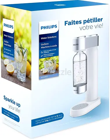 Philips Water Add4902Wh/10 Gozero Sparkling Water Maker, Plastic, White 1L