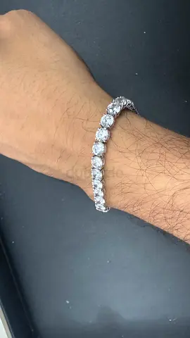 Silver 925 Sterling Tennis Bracelet with Clear Stones (Unisex) - Excellent Condition