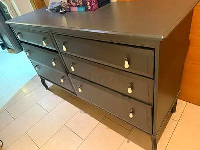 Dark Grey 6-Drawer Dresser / Sideboard in Good Condition