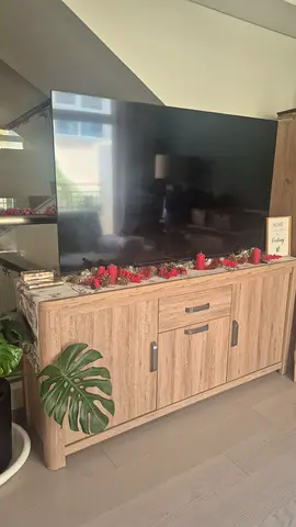 Wooden TV Unit / Entertainment Cabinet in Light Oak – Good Condition