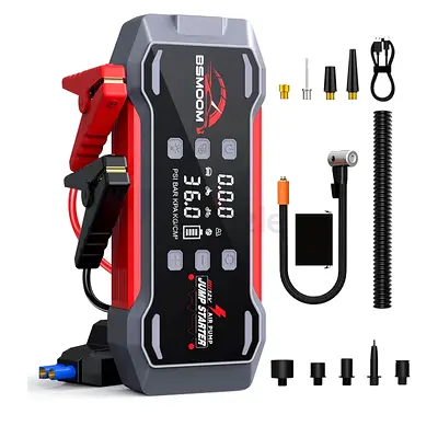 Jump Starter with Air Compressor 8000A, 14 in 1 Car Battery Jump Starter with 45W Quick Charger