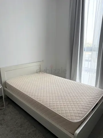 White single bed frame with mattress - good condition