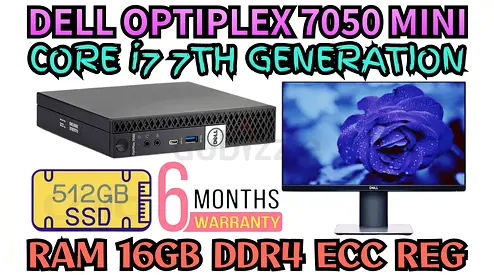DELL 7050 OPTIPLEX MINI (FULLSET) RAM 16GB DDR4 SSD DRIVE 512GB PROCESSER CORE i7 7TH GENERATION