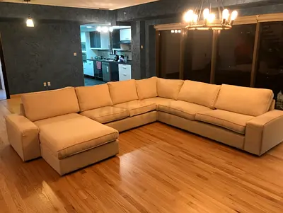 Beige Ikea kivik ushape sofa comfortable seat