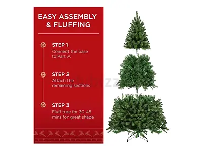 6ft Artificial Christmas Tree - Easy Assembly, Full-Foliage