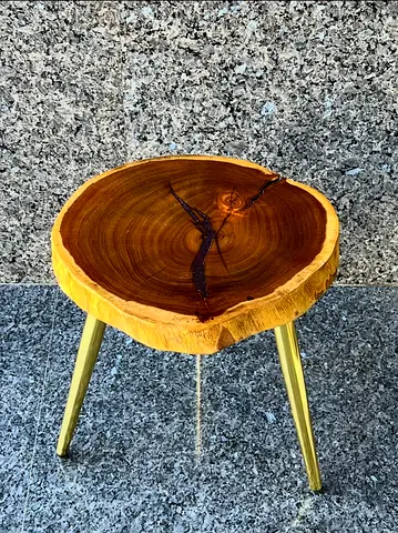 Live edge solid wood side table