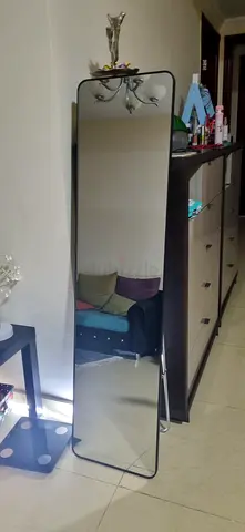 Full-Length Free-Standing Floor Mirror with Rounded Corners