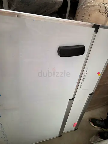 2x Large Whiteboards with Office Plastic Bins