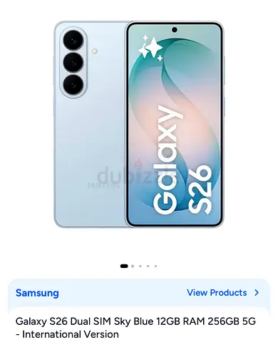 Samsung Galaxy S26 Dual SIM - Sky Blue, 12GB RAM, 256GB