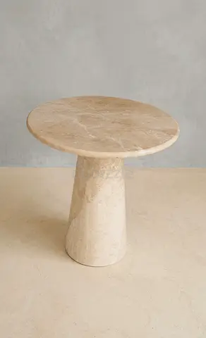 Narural Beige Marble Side Table Elegance For interior spaces