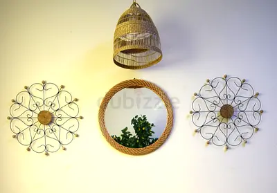 Mirror and wall hangings