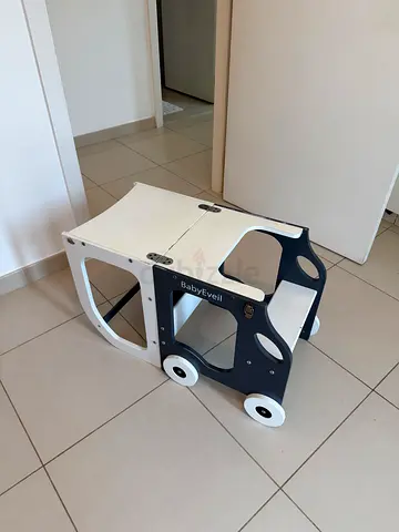Wooden Baby Walker / Push Toy with Seat - Good Condition