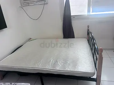 Double bed frame simple metal  wood design