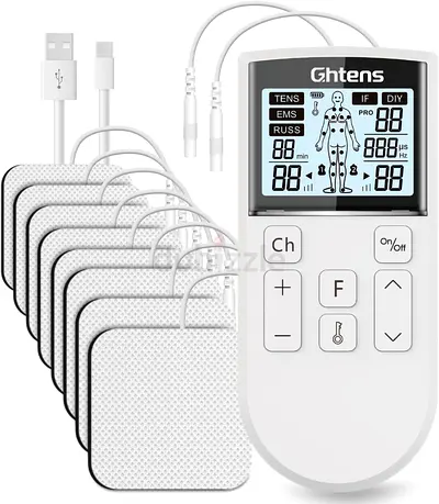 TENS Machine for Pain Relief – GHTENS Rechargeable EMS Unit with 5 Modes, 80 Programs,