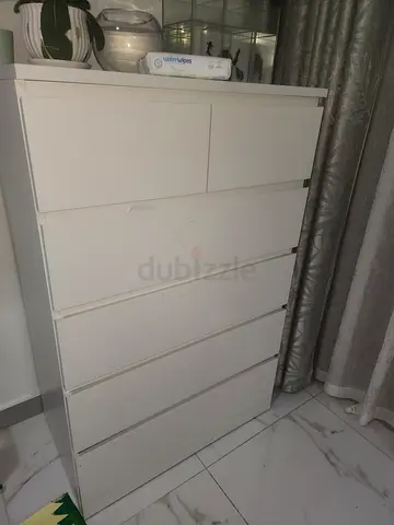 2nos - ikea White 6-Drawer Tall Dresser / Chest in Good Condition-