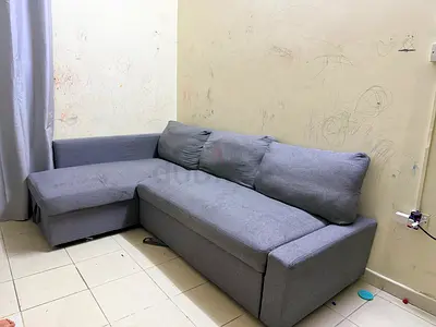 Grey L-shaped Sofa Bed with Storage - Used