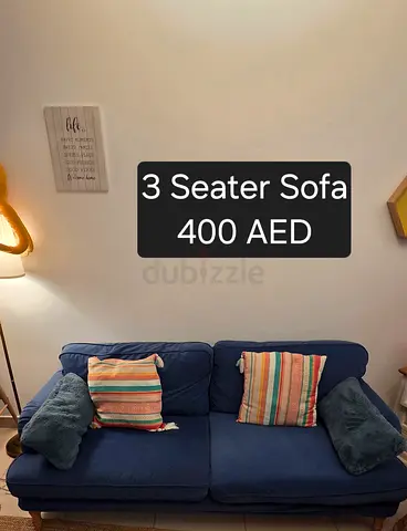 Blue 3-Seater Sofa - Good Condition, 400 AED
