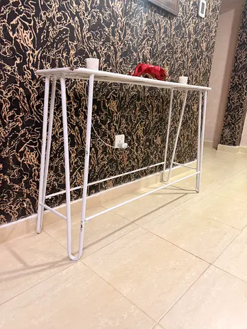 White Metal Console Table / Hallway Table - Light Use