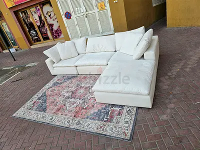Marina home feather filled sofa with footstool