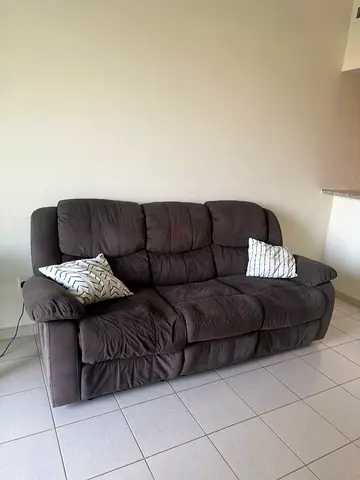 Brown 3-Seater Reclining Sofa in Good Condition
