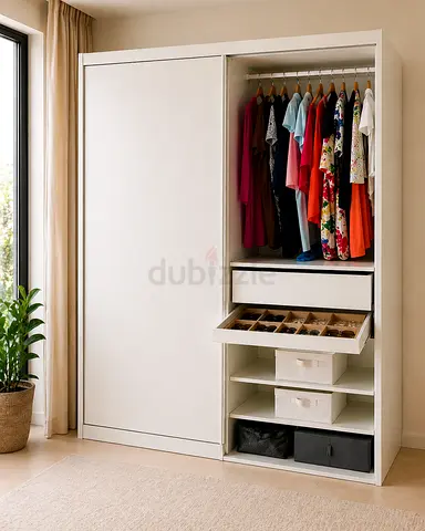 IKEA PAX 2-Door Sliding Wardrobe - White, Excellent Condition