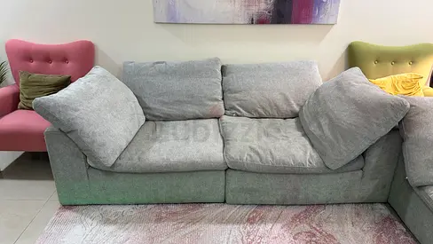 Comfortable grey fabric sofa set