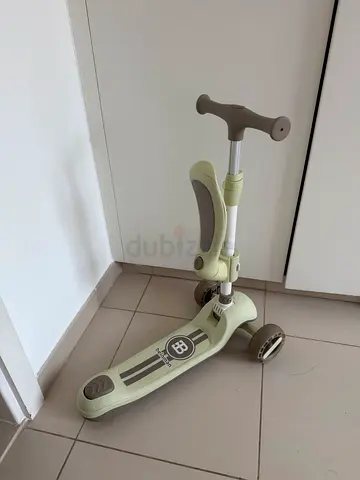 Childrens 3-Wheel Kick Scooter - Adjustable Handle, Light Green