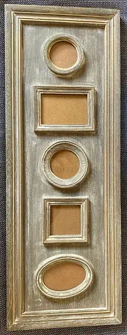 Wooden Multi-Opening Wall Photo Frame (5 openings) - Rustic Finish