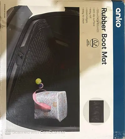 Anko Rubber Boot Mat – Trunk Liner (120cm x 80cm) - Black